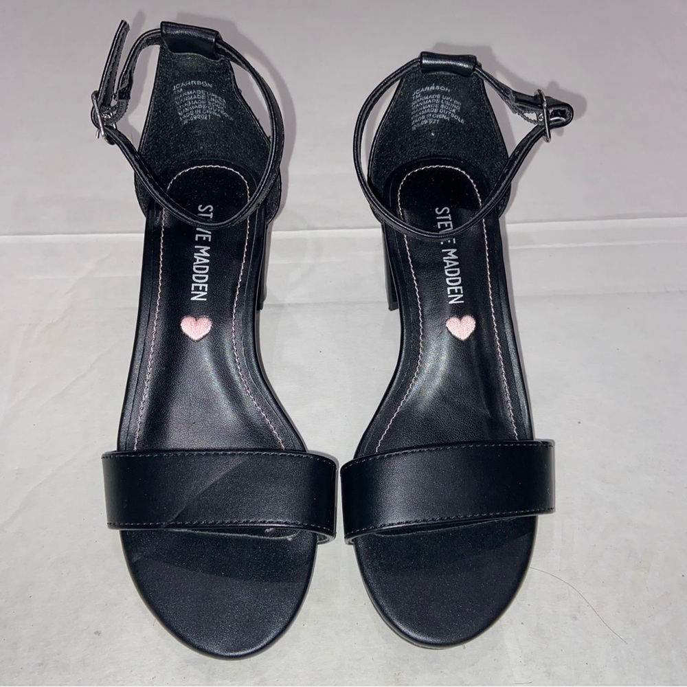 Steve Madden Girls Black Shoes Carrson Sandal Size 1 Worn 1 Time